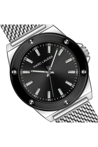 Montre à quartz en acier Cologne - Argenté et noir