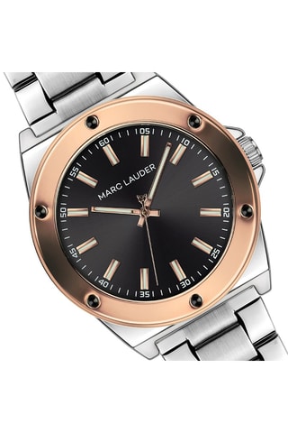 Coffret relógio de quartzo de aço e bracelete