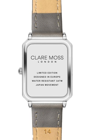 Montre à quartz en cuir de veau - Gris et argenté