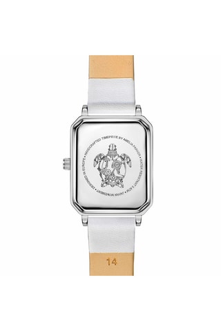 Montre à quartz en cuir Serendipity Sea - Blanc et argenté
