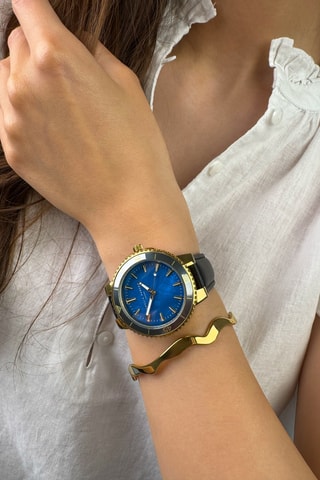 Montre à quartz en cuir Orcena - Nacre