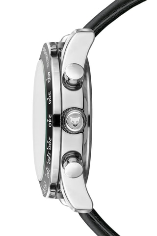 Montre à quartz en cuir Lisbon - Tachymètre - Noir et vert