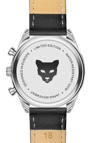 Montre à quartz en cuir Lisbon - Tachymètre - Noir et vert