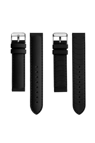 Relógio de quartzo em silicone Helsinki - Preto e prateado