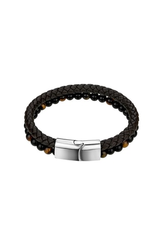 Pulseira - Couro e ónix