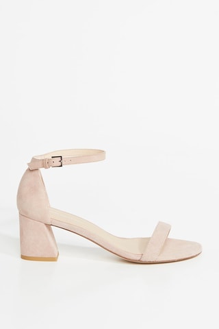 Sandales à talons en cuir - Beige