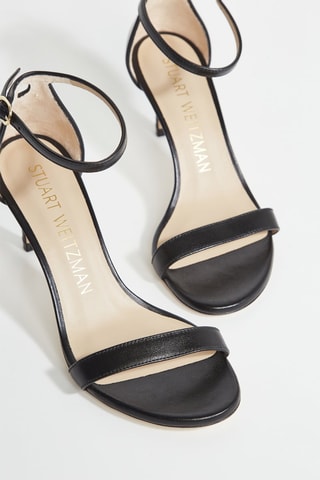 Sandales à talons en cuir - Noir