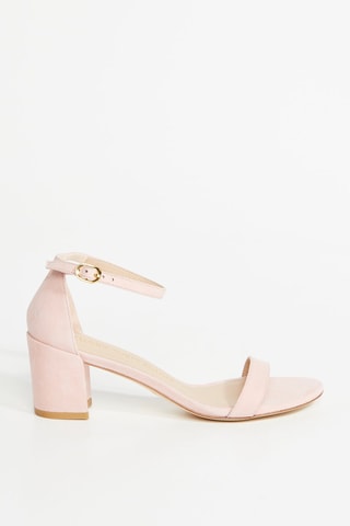 Sandales à talons en cuir - Rose pâle