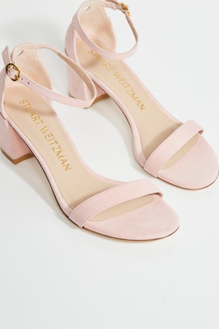 Sandales à talons en cuir - Rose pâle