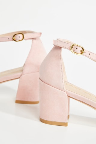 Sandales à talons en cuir - Rose pâle