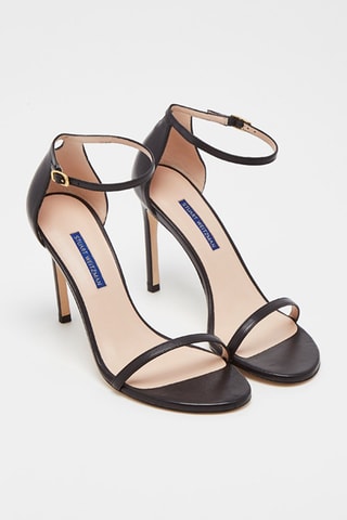 Sandales à talons en cuir d'agneau Nudistsong - Noir