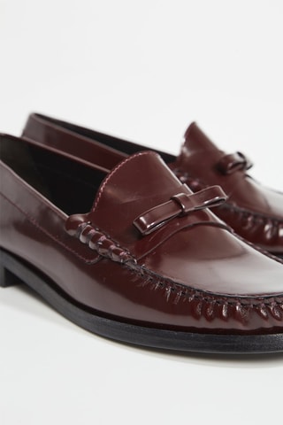 Mocassins vernis en cuir - Bordeaux