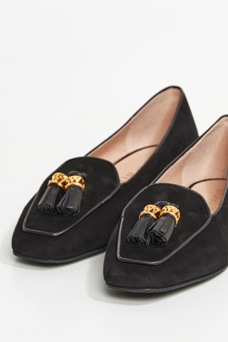 Ballerines en cuir de chèvre nubuck Slipknot Signature - Noir