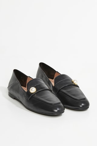 Slippers en cuir d’agneau Wylie - Noir