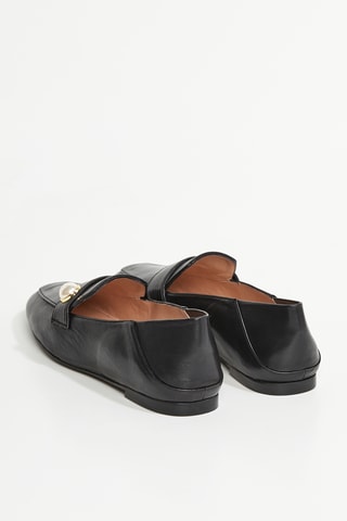 Slippers en cuir d’agneau Wylie - Noir