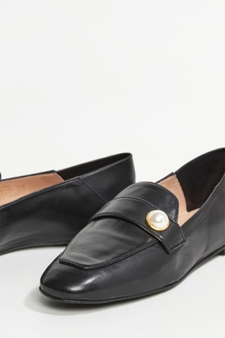 Slippers en cuir d’agneau Wylie - Noir