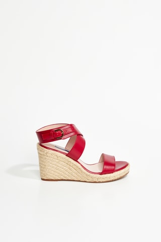 Espadrilles compensées en cuir Lexia - Rouge