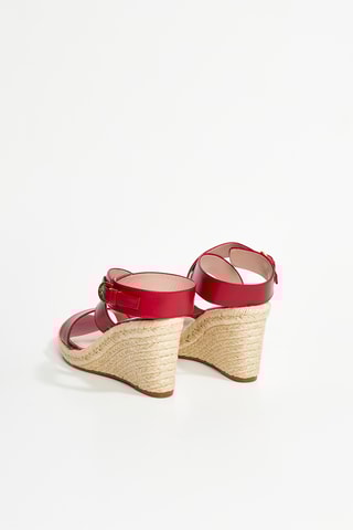 Espadrilles compensées en cuir Lexia - Rouge