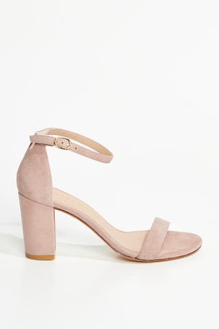 Sandales à talons en cuir d’agneau Nearlynude - Rose poudré