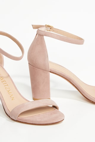 Sandales à talons en cuir d’agneau Nearlynude - Rose poudré