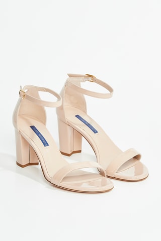 Sandales à talons en cuir Nearlynude - Ecru