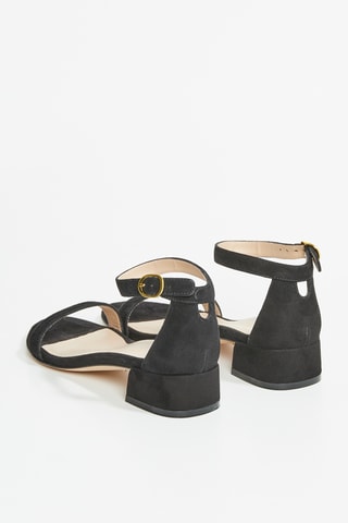 Sandales à talons Nudistjune en cuir de chèvre nubuck - Noir