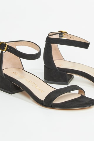 Sandales à talons Nudistjune en cuir de chèvre nubuck - Noir