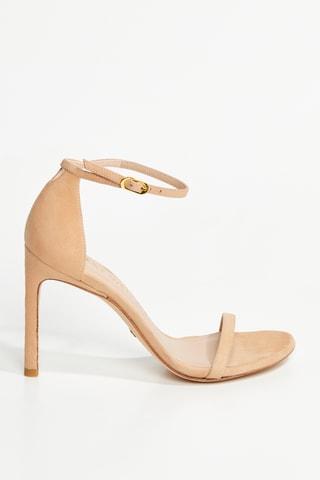 Sandales à talons en cuir de chèvre Nudistsong - Beige