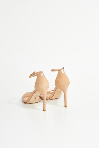Sandales à talons en cuir de chèvre Nudistsong - Beige
