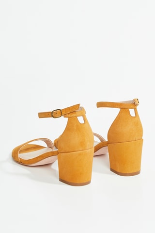 Sandales à talons en cuir de chèvre Simple - Orange