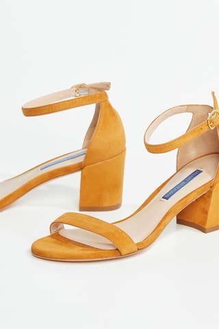 Sandales à talons en cuir de chèvre Simple - Orange