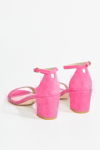 Sandales à talons en cuir de chèvre nubuck Simple - Rose