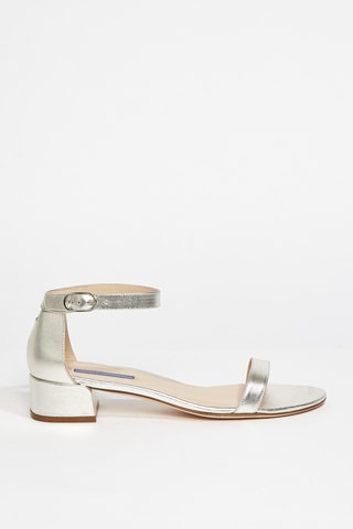 Sandales à talons en cuir de chèvre Nudistjune - Argenté