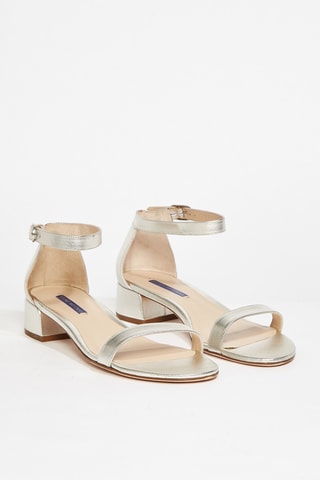 Sandales à talons en cuir de chèvre Nudistjune - Argenté