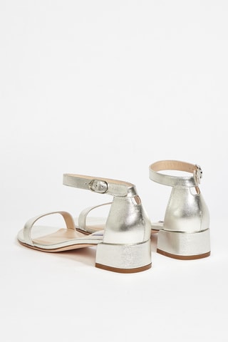 Sandales à talons en cuir de chèvre Nudistjune - Argenté