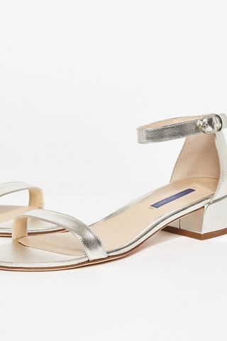 Sandales à talons en cuir de chèvre Nudistjune - Argenté