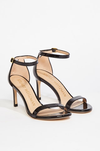 Sandales à talons en cuir de veau verni Nunakedstraight - Noir