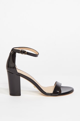 Sandales à talons en cuir de veau verni Nearlynude - Noir