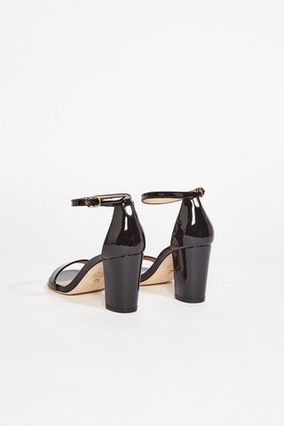 Sandales à talons en cuir de veau verni Nearlynude - Noir