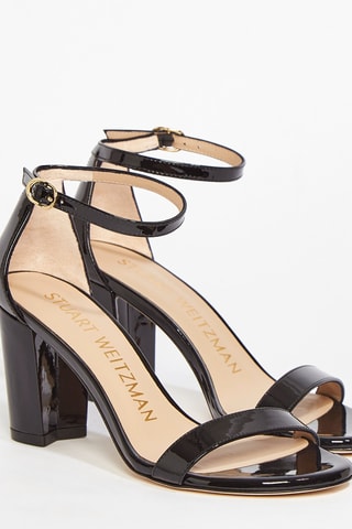 Sandales à talons en cuir de veau verni Nearlynude - Noir