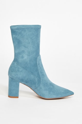 Bottines en cuir de chèvre nubuck Landry 75 - Ciel