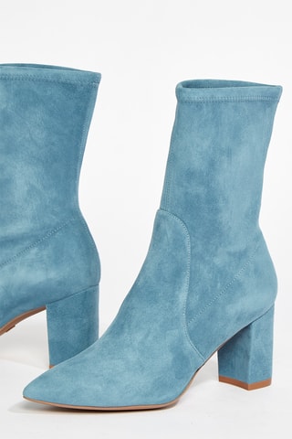 Bottines en cuir de chèvre nubuck Landry 75 - Ciel