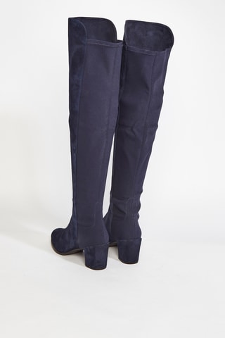 Bottes en cuir de chèvre nubuck City Block - Bleu marine