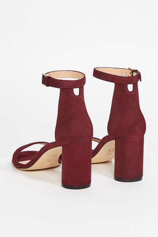 Sandales à talons en cuir de chèvre nubuck 75Lessnudist - Bordeaux
