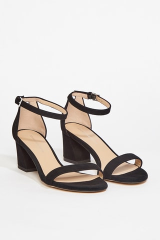 Sandales à talons en cuir de chèvre nubuck Simplelean - Noir