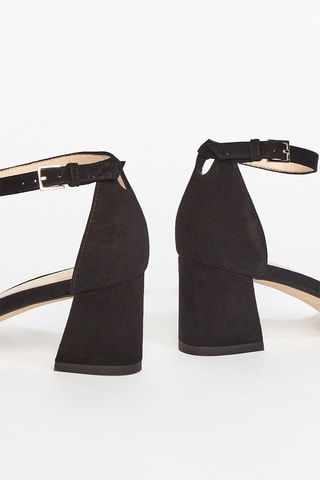 Sandales à talons en cuir de chèvre nubuck Simplelean - Noir