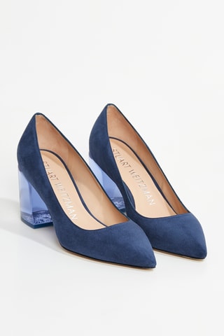 Escarpins en cuir de chèvre nubuck Loulou 75 Pump - Bleu marine