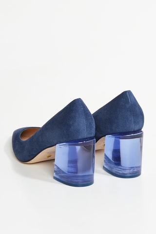Escarpins en cuir de chèvre nubuck Loulou 75 Pump - Bleu marine