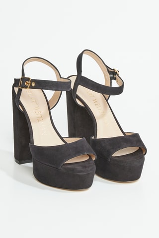 Sandales à talons en cuir de chèvre nubuck Ryder - Noir