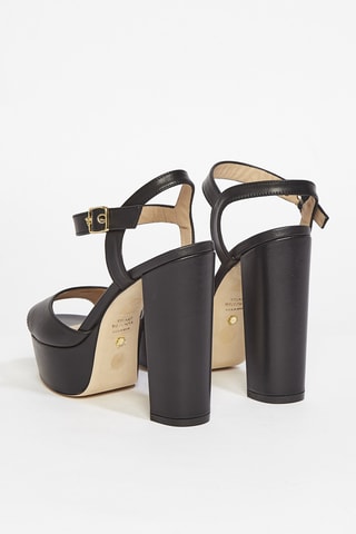 Sandales à talons en cuir Ryder 95 Plat - Noir